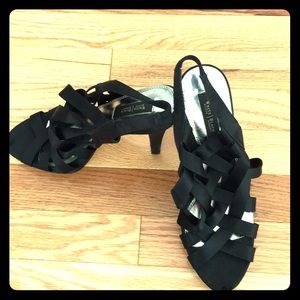 Black Satin White House Black Market Heels